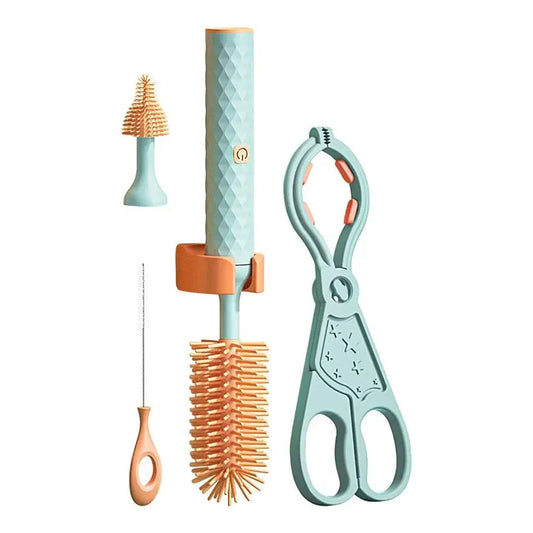 Electric Silicone Bottle Brush – 360° Rotating Cleaning Brush Set for Baby Bottles, Pacifiers, and Cups