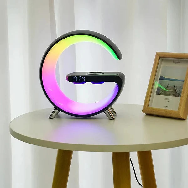 4-in-1 Alarm Clock, Mood Light, Speaker & Wireless Charger