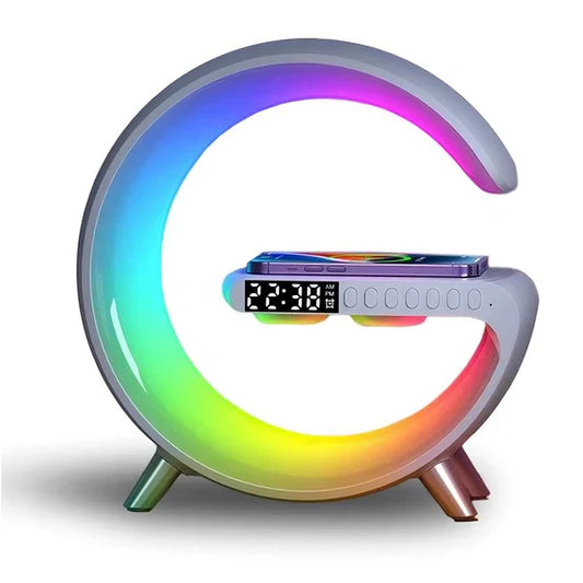 4-in-1 Alarm Clock, Mood Light, Speaker & Wireless Charger