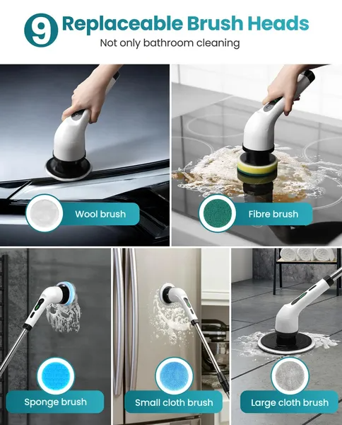 Tasoxs™ 9-in-1 Cordless Electric Spin Scrubber