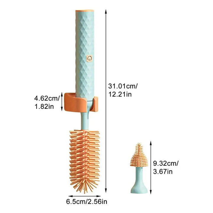 Electric Silicone Bottle Brush – 360° Rotating Cleaning Brush Set for Baby Bottles, Pacifiers, and Cups