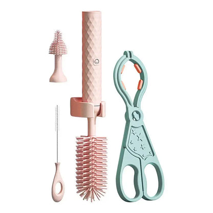 Electric Silicone Bottle Brush – 360° Rotating Cleaning Brush Set for Baby Bottles, Pacifiers, and Cups