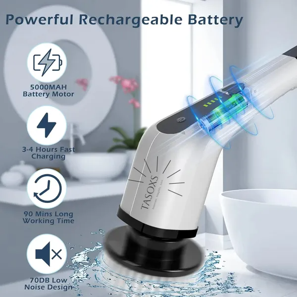 Tasoxs™ 9-in-1 Cordless Electric Spin Scrubber